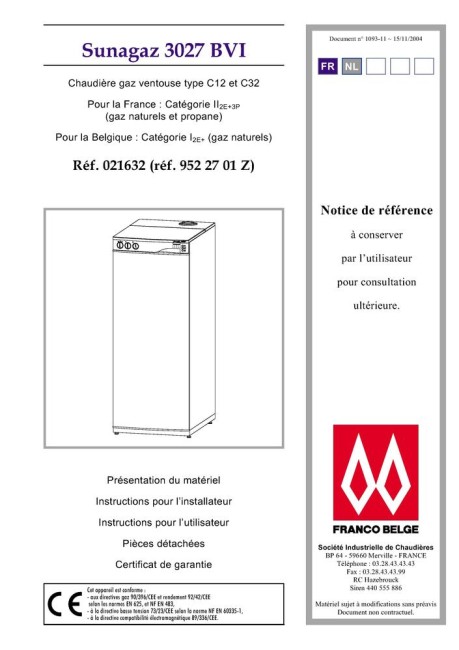 FRANCO SUNAGAZ 4032 BVI MET BOILER