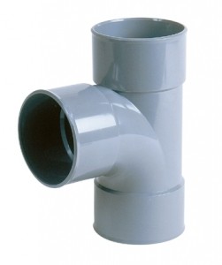 T-STUK GRIJS SANITAIR 90MM 90° FFF