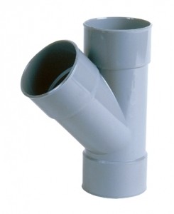 T-STUK GRIJS SANITAIR 40MM 45° FFF