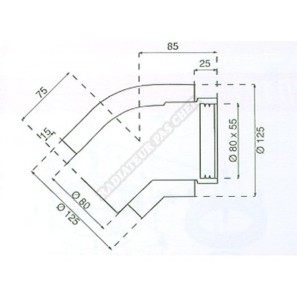 BULEX A COUDE 80/125 45° PP/ALU SET/2STUKS