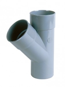 T-STUK GRIJS SANITAIR 50MM 45° MFF