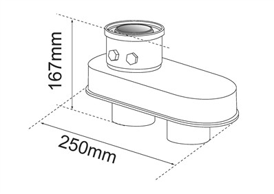 BULEX A ADAPTER 2X80 >> 60/100 OUDE THERMOMASTER F25,F29,FAS29