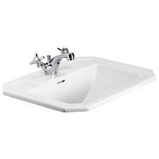 [240.09041.WH.CR] 240.09041.WH.CR - AQUA PRESTIGE EDWARDIAN STYLE INBOUWLAVABO 1 KRAANGAT DOORSTOKEN