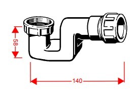 [VIEGA 118 662] VIEGA LAVABO SYPHON 6/4 X 40MM PLAATSBESPAREND