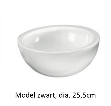 [L265/105] L.265.105 - CONIMA SPOT MINI LAVE-MAINS/ UITV. PORSELEIN MAT ZWART dia 25,5cm