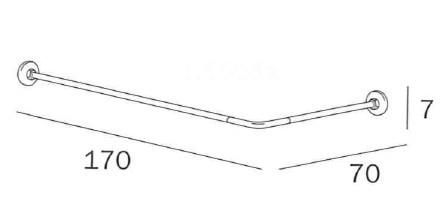[INDA A0148B CR] A0148BCR - INDA GORDIJNSTANG VOOR BAD 170 X 70 CM