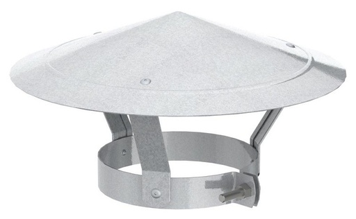 [2349002] 1 09 0100 100 - REGENKAP INOX ENKELWANDIG 100MM