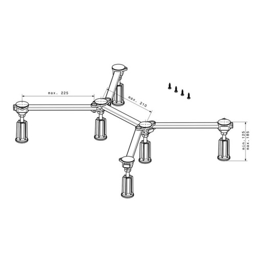 [000 145 002] 000 146 002 - MEPA DOUCHEPOTEN UITSCHUIFBAAR 75/100CM