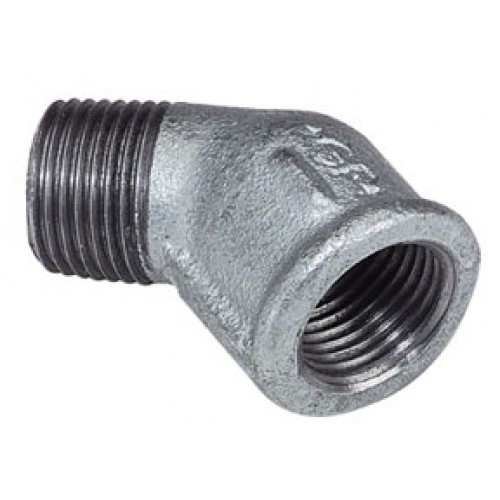 [NR 121 4/4 G] 91211V - COUDE 4/4 MF 45° GALVANISE
