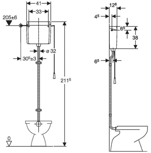 [123.700.11.1] 123.700.11.1 - GEBERIT RESERVOIR HOOGHANGEND WIT
