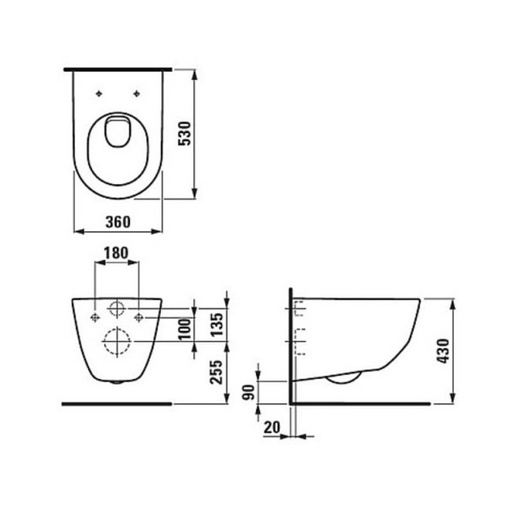[H8669570000001] H8669570000001 - LAUFEN PRO WANDCLOSET RIMFREE + ZITTING SOFTCLOSE / COMPL. PACK ///