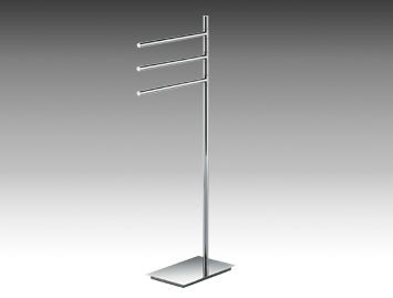 [INDA AV085B CR] INDA CLUB  VRIJSTAANDE HANDDOEKHOUDER 3-DELIG 16 X 37 GRONDPLAAT //////