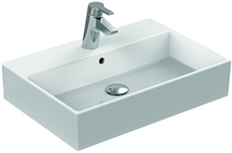 [K081601] K081601 - IDEAL STANDARD STRADA OPBOUWWASTAFEL BREEDTE 50CM MET 1 KR.GAT, ACHTERZIJDE GEGLAZUURD