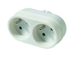 [05 825] BIPLITE - ELEK DOMINO STEKKER DUBBEL X2 3520 WATT