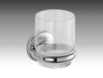 [INDA A25100 CR 03] A25100 CR 03 - INDA GLOBE BEKERHOUDER + GLAZEN BEKER CHR.