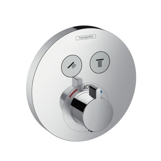 [15743000] 15743000 - HANS GROHE SHOWER SELECT S AFWERKSET VOOR INBOUWTHERMOSTAAT VOOR 2 SYSTEMEN CHR.