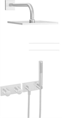[4487 0081] 44870081 - HANSAMATRIX OPBOUWPAKKET 08 THERMOSTAAT-MENGKRAAN DN 15 (1/2") MET VIERKANTE HOOFDDOUCHE 25 X 25CM