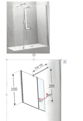 [KUADHA37-1K ] KUADHA37-1K - NOVELLINI KUADRA DRAAIDEEL 37  H 200CM/ UITV. TRANSP. GLAS + CHR. 