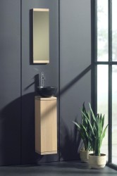 [TT-SM-65-OZL] F&F TOTEM HANGEND SET MET HANDWASSER ZWART INCL. KRAAN MET SPIEGEL - LINKS SCHARNIEREND