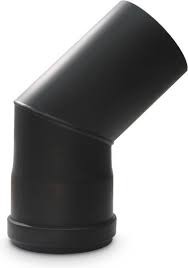 [123121] 2-43-1104-080 - COUDE EMAIL PELLET 45° 80MM ZWART MET DICHTING
