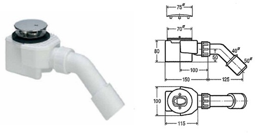 [VIEGA 126 582] 126582 - VIEGA DOUCHE SYPHON DOMOPLEX 40/50 OPENING 52
