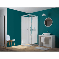 [CA852] CA852 - KINEDO EDEN+  DOUCHECABINE HOEKINSTAP 90 X 90 MET SCHUIFDEUR & THEMOSTAAT