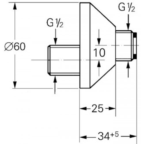 [12004000] 12004000 - GROHE O S KOPPELING CHROME 1/2 1/2 