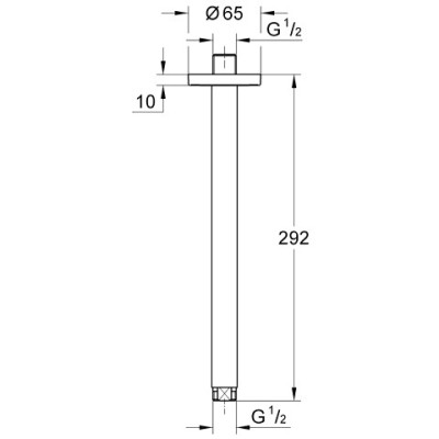  27484000 - GROHE RAINSHOWER DOUCHE-ARM 1/2" SPRONG 292MM