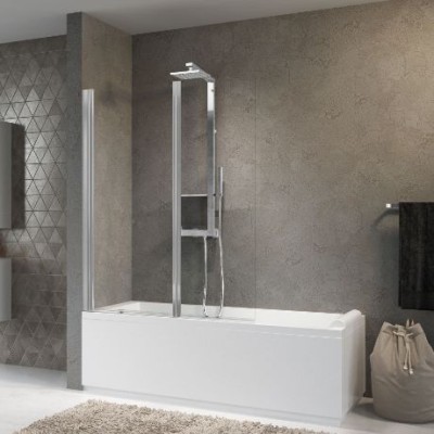 [AURORAN2-1B] AURORAN2-1B - NOVELLINI AURORA BADWAND 2-DELIG 120 X H 150CM/ UITV. TRANSP. GLAS + MATCHROOM PROFIEL