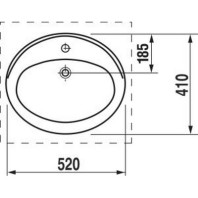 [H8130100001041] H8130100001041 - LAUFEN EUROLINE INBOUWWASTAFEL 52CM