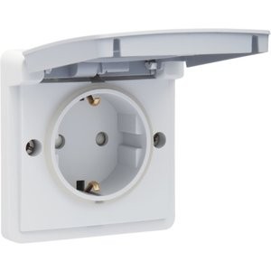 [119814] NIK70036600 - NIKO STOPCONTACT OPBOUW GRIJS IP55