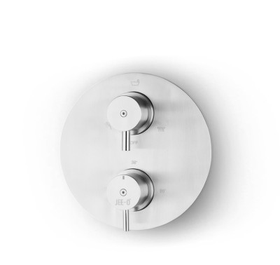 [800-2303] 800-2303 - JEE-O SLIMLINE THERMOSTAAT MET OMSTELLER WANDMODEL INCL. INBOUWDEEL - STRUCTUUR ZWART