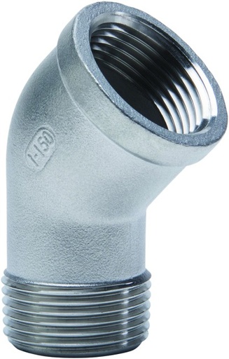 [121I 4/4] 6121-100 - COUDE INOX 45° MF 4/4