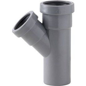 [2166J 50] RO4426100 - T-STUK GRIJS PVC MET JOINT 50MM 45° MFF