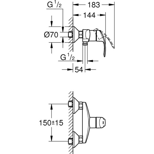 [33555002] 33555002 - GROHE EUROSMART DOUCHEMENGKRAAN CHR.