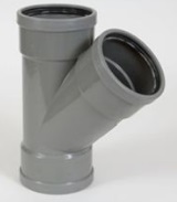 [9165 110] 1196901242 - T-STUK GRIJS RIOOL 110MM 45° FFF (10)