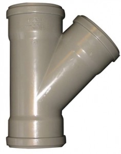 [9165 200] 1196901270 - T-STUK GRIJS RIOOL 200MM 45° FFF *
