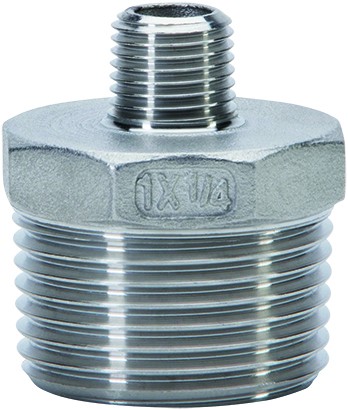 [245I 1 1/4 x 4/4] 6245-114100 - REDUCTIENIPPEL INOX 1 1/4 x 4/4
