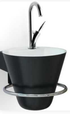 [1 14 702 2] DECOTEC CONE LAVE-MAINS SOLID SURFACE DECOR KLEUR INCLUSIEF KRAAN +SYPHON EN HANDDOEKDRAGER