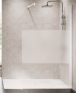 [KUADH140-44K] KUADH140-44K - NOVELLINI KUADRA H VRIJSTAANDE WAND 137-140 H 200CM/ UITV. SATIN BOORD  GLAS + CHR. 