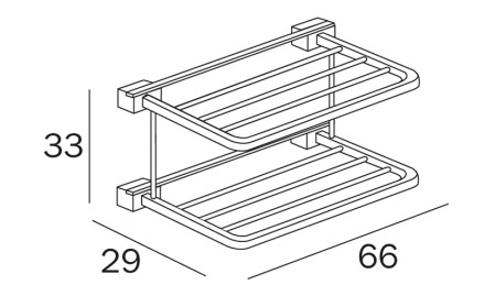[INDA A33690 CR] A33690 CR - INDA LOGIC HANDDOEKENREK 60 CM X33 DIEPTE 29 CM 