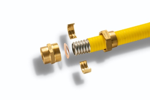 [FLEX-22-50] FLEX-22-50 - PLT FLEXIBEL GAS 22MM  (3/4) GEEL ROL 50M !!!!!!FLEXIGAS!!!!!!! haspel