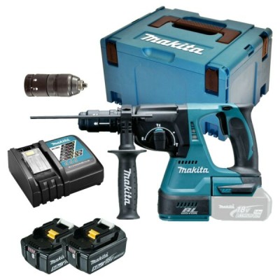 [DHR243RTJ] DHR243RTJ - MAKITA BOORHAMER SDS PLUS 18V + KOFFER 5Ah 2J