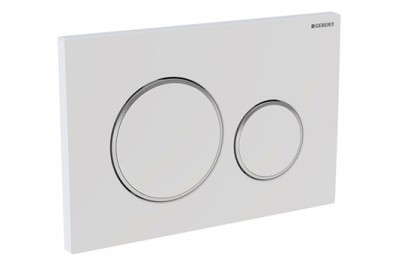 [115.882.01.1] 115.882.01.1 - GEBERIT DUWPLAAT SIGMA 20  MAT WIT RONDE TOETSEN