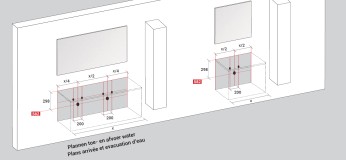 [DDM120SPKWIT] SD2+1202SP4750980 - MARCUS MEUBELSET MET 2 LADEN GREEPLOOS + SPIEGELKAST 120CM WIT 0980