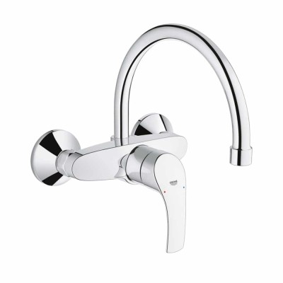 [GROHE 32 482 003] 32 482 003 - GROHE EUROSMART KEUKENWANDMENGKRAAN UITGIETBAK CHR BEC NAAR BOVEN