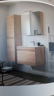 [DDM0701SP475WIT] SD0701SP4750980 - MARCUS MEUBELSET MET 1 LADE + SPIEGELKAST 70CM WIT 