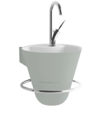 [1 14 703 2] DECOTEC CONE LAVE-MAINS SOLID SURFACE DECOR KLEUR INCLUSIEF PLUG +SYPHON  EN HANDDOEKDRAGER