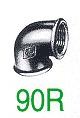 [NR 90R 1/2 1/4Z] 90-18S - COUDE REDUCTIE 1/2 1/4 ZWART