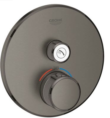  29118AL0 - GROHE  SMARTCONTROL ROND INBOUW MET 1 UITGANG UITV. BRUSHED HARD GRAHITE